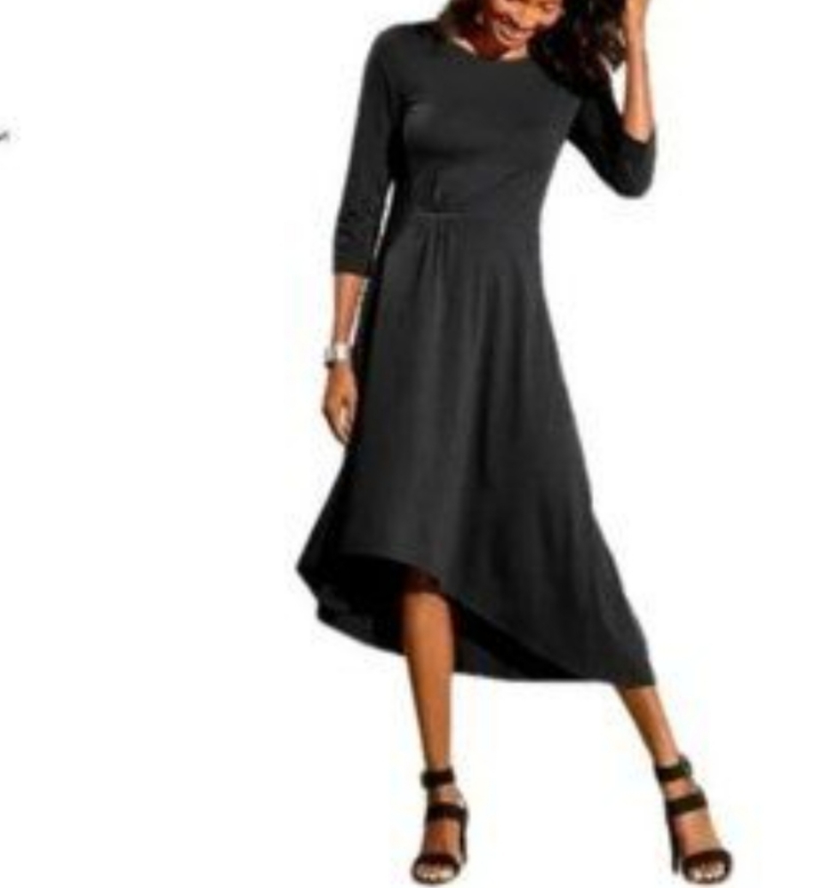 Soft Surroundings Black Asymmetrical Hem Dress Size XS